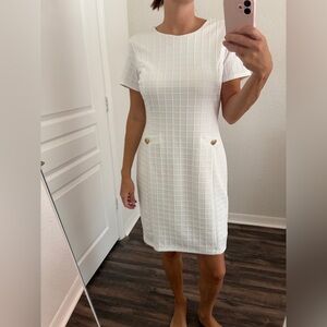 Elegant White Textured Dress
